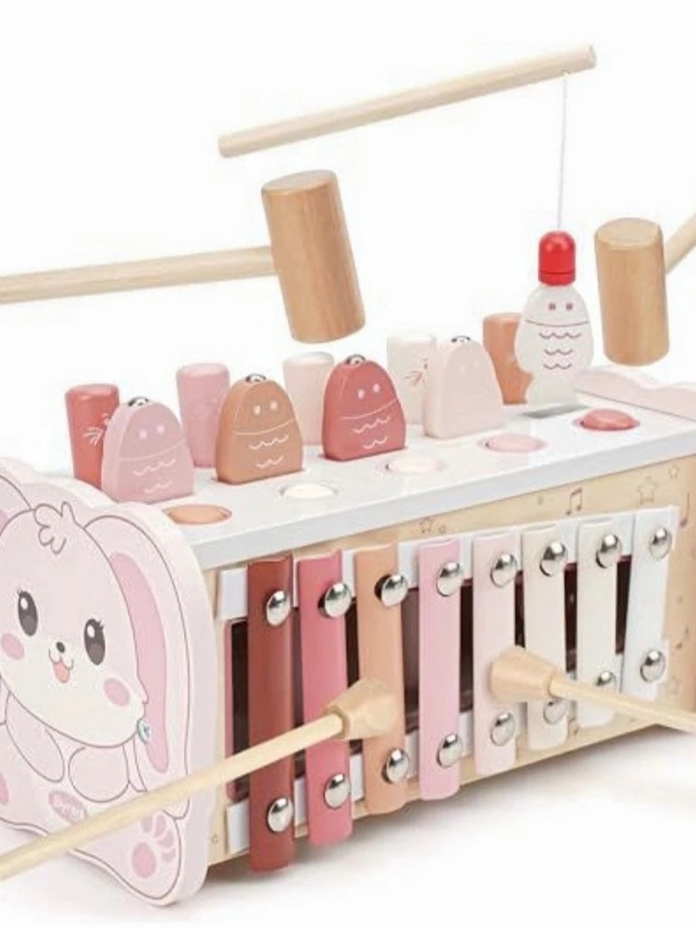 Joyreal Wooden Hammering Pounding Toy with Xylophone & Fishing Game
